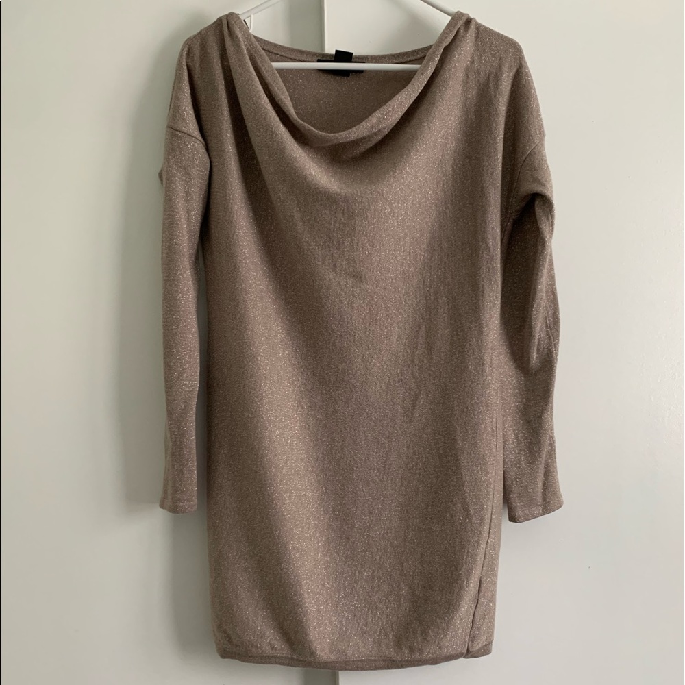 White House Black Market Cowl Neck Sparkly Sweater Dress